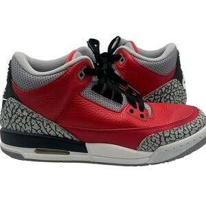 Air Jordan 3 Retro SE GS Fire Red Cement Grey Size 7 Youth